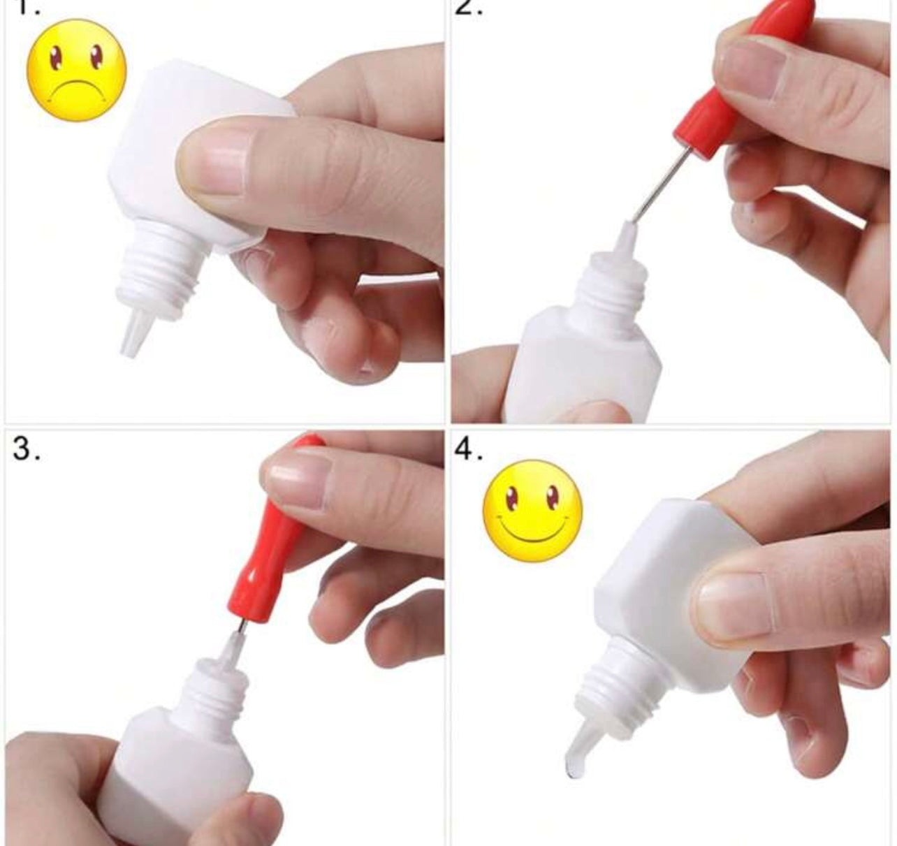 Eyelash Glue Bottle Needle, Replacement Lid & Opener Set, 3PCS
