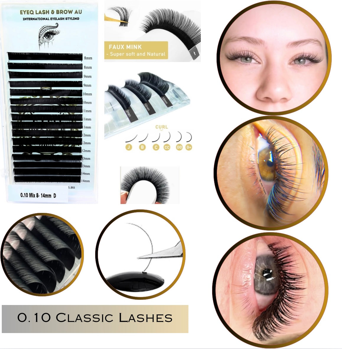 0.10 Individual lashes 8-14mm Dcurl