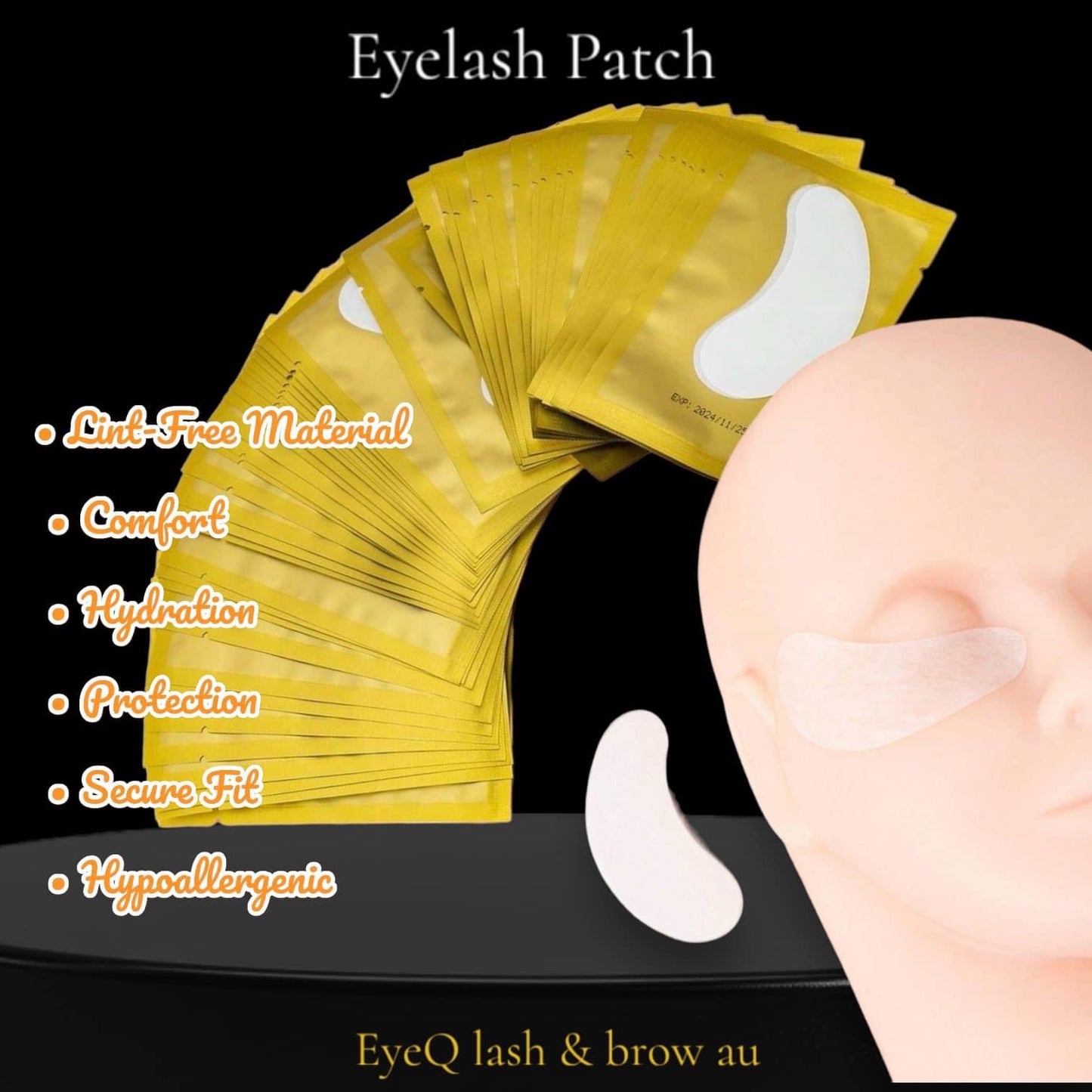 50 pcs Lint free Eyelash Hydrogel Pactch