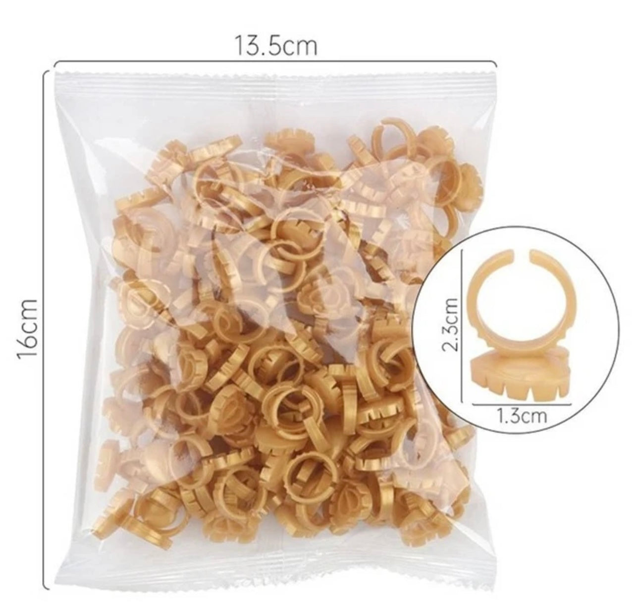 Glue ring heart shape 100pcs