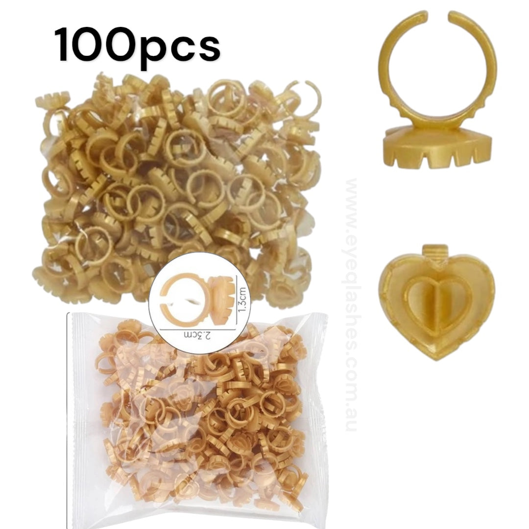 Glue ring heart shape 100pcs