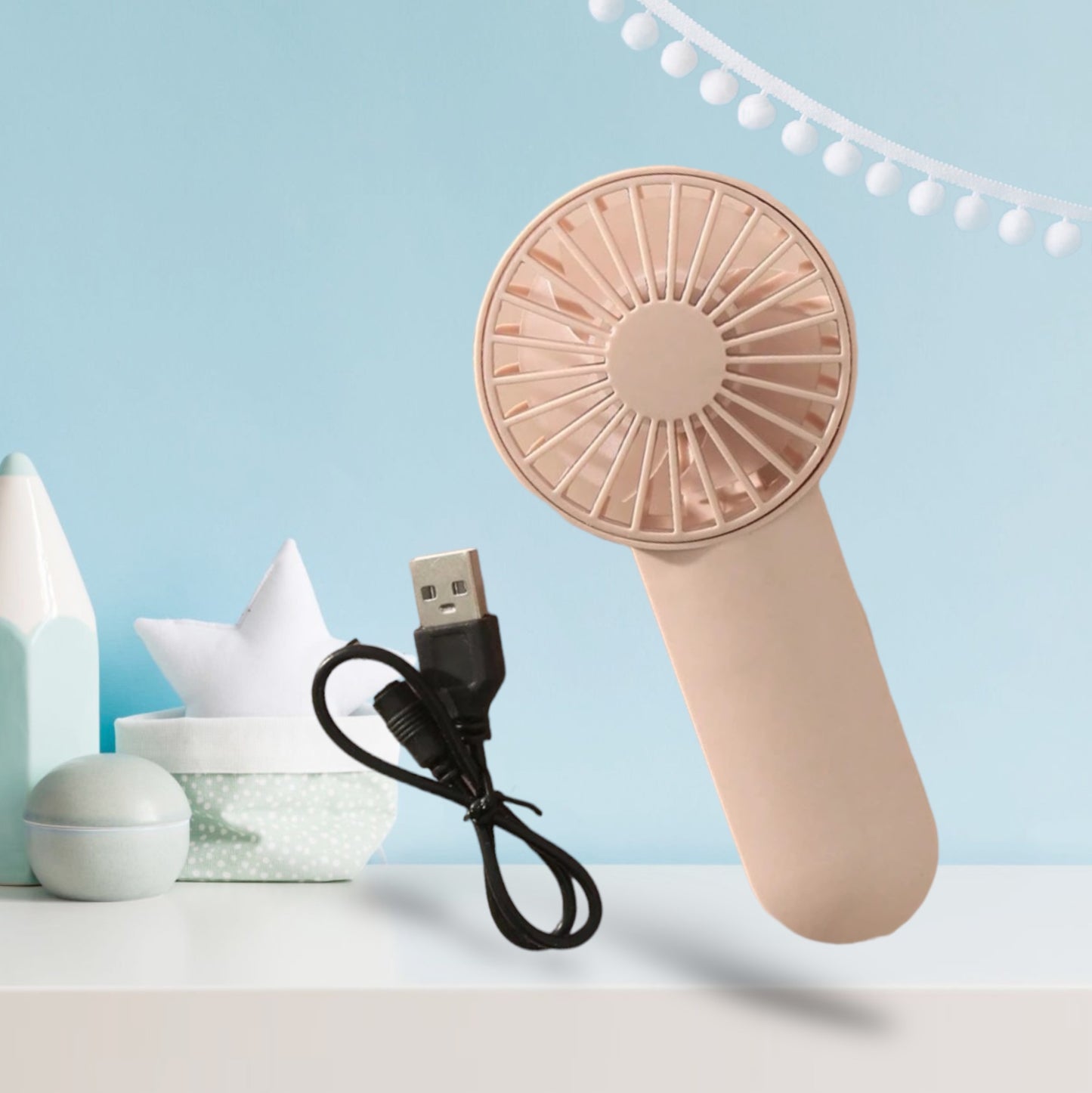 Rechargeable Handheld Mini Eyelash Fan With One Gear Adjustable Speed. 1Pc